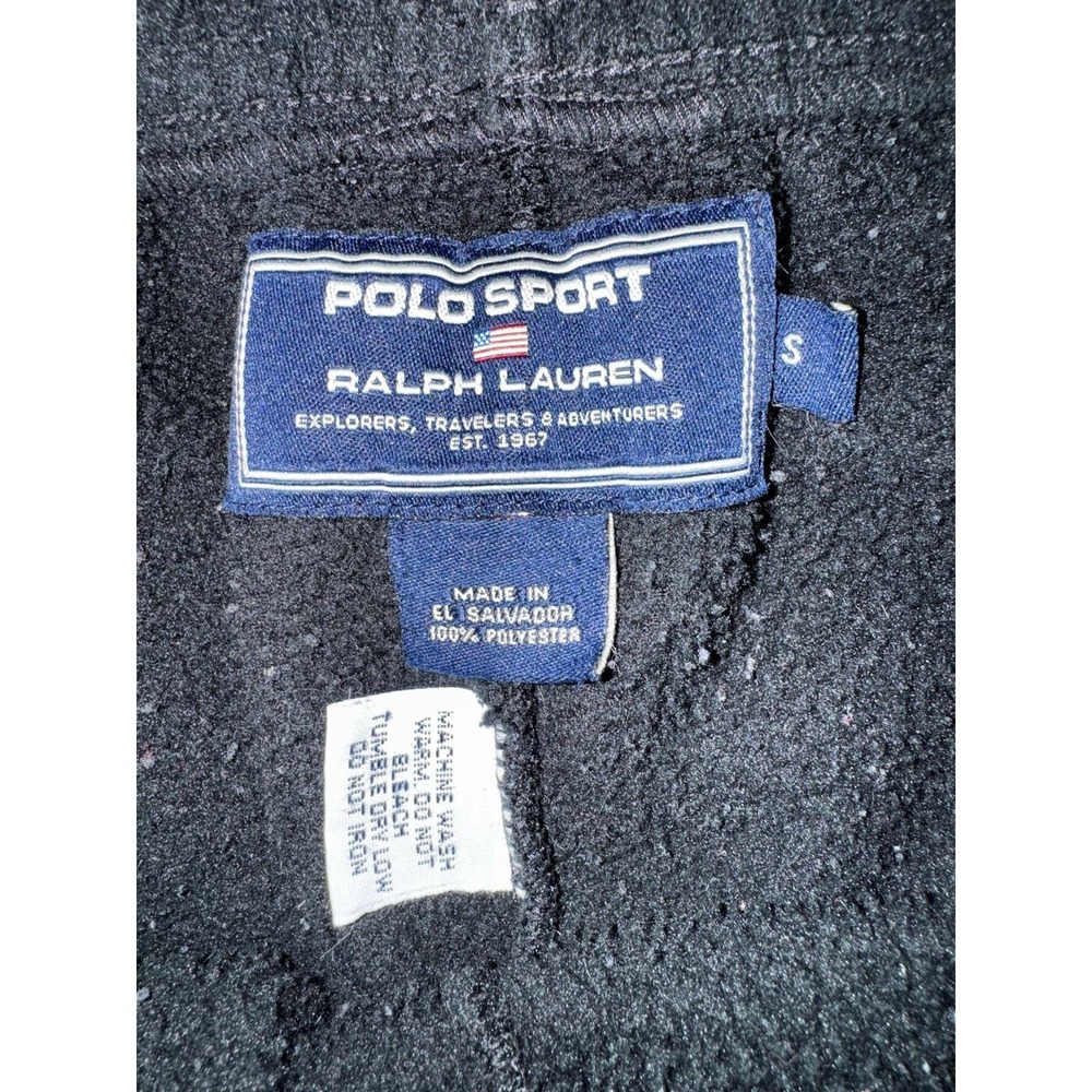Polo Sport Ralph Lauren Fleece Pants Mens Black Polartec Ankle Zip 90s Small - Picture 8 of 9